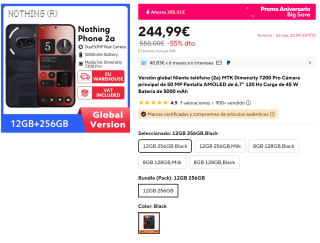 Nothing Phone (2a) Versión Global 8GB+128GB Por 236,99€