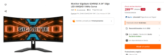 Monitor Gigabyte G34WQC A 34" Edge LED UWQHD 144Hz Curva por 299.99€