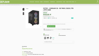 PCTEC CORSAIR C6 R5 7600 32GB 1TB RTX 4060 por solo 849€