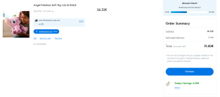 20% korting op geselecteerde items in de Disneystore