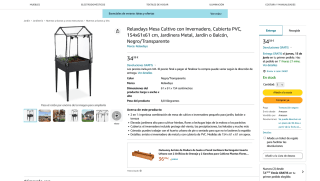 Mesa cultivo con Invernadero Cubierta PVC 154x61x61cm por solo 34,38€