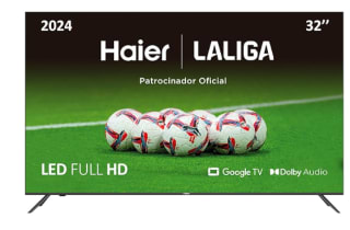 Haier Direct LED Full HD H32K702FG - 32", Smart-TV, HDR, Dolby Audio, Android 11, Smart-TV, Google Assistant, Bluetooth 5.1, DBX TV, HDMI 2.1 x 3, sin Marcos, 2022 por 140€