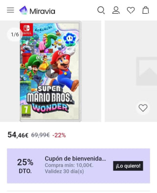 Super Mario Bros. Wonder Nintendo Switch por 40,84€.
