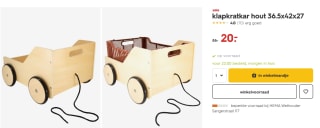 Houten klapkratkar voor €20 bij de Hema