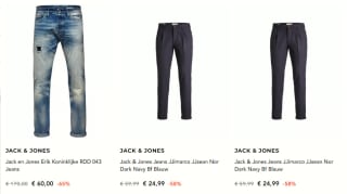 Tot 65% korting op alles van Jack & Jones + 15% extra korting dmv code bij Secret Sales