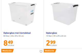 Diverse Opbergboxen vanaf €1,99 bij de Action