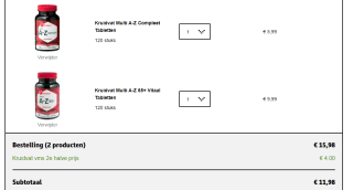 Kruidvat Vitaminen, Mineralen en Supplementen 2e halve prijs.