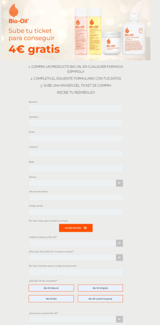 Reembolso de 4€ en Bio-Oil