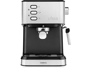 Cafetera express Ufesa Calabria, 20 bar, 1050 W, 2 tazas de café por 79€