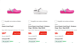 Diverse kids Crocs Classic Lined vanaf €12,75 bij Bol