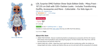 L.O.L. Surprise pop O.M.G. Fashion Show Style Edition - Missy Frost voor €13,35 bij Amazon