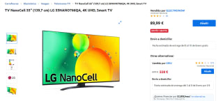 TV LED 55" Hisense 55A6K, 4K UHD, Smart TV por 75,99€
