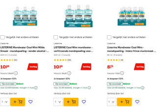 Tot 64% korting op Listerine cool mint mondwater bij Bol