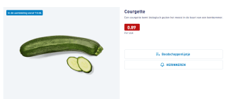 1 Courgette voor €0,39 bij de Aldi