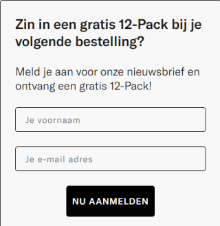 Gratis 12-pack bij inschrijving op de Waterdrop nieuwsbrief