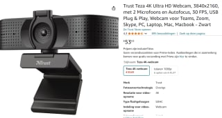 Trust Teza 4K - Webcam - 3840 x 2160 Pixel voor €53,03 bij Amazon