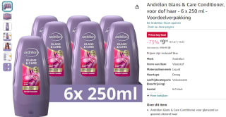 6x 250 ml Andrélon Glans & Care Conditioner voor €9,99 met Amazon Prime