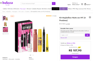 Kit da Maybelline, linha Noite em NY - R$ 107,90