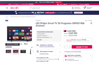 Smart TV Philips LED 55 55PUD7406 por $329.990