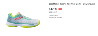 Zapatillas de Padel para Mujer Babolat Jet Ritma por 54.99€