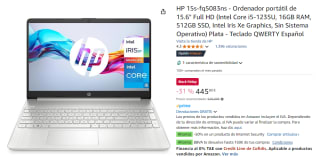 Portátil HP 15 (Intel i5-1235U, 16GB RAM, 512GB SSD, Intel Iris Xe, FreeDos) por 445.9€