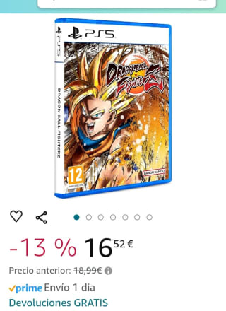 Dragon Ball Fighter Z PS5 por 16,52€.