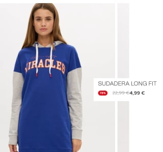 Sudadera Long Fit para Mujer Miracles por 4.99€