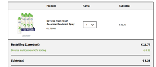 Dove Advanced Care Go Fresh Cucumber & Green Tea Anti-Transpirant Deodorant Spray - 6 x 150 ml voor €8,38 bij Kruidvat