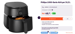 Philips 1000 series NA130/00 Airfryer 1000-serie, 6,2 liter voor €49,95 bij Ibood
