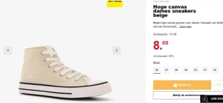 Hoge canvas damessneakers voor €8 bij Scapino