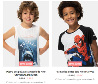 Recopilación de pijamas de manga larga y corta desde solo 5,99€ Carrefour + envío gratis