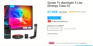 Govee Tv-achtergrondverlichtingt 3 Lite voor €67,49 bij Govee