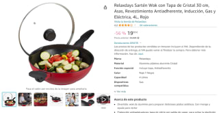 Sartén Wok con Tapa de Cristal 30 cm por 19,99€