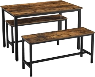 Songmics Eettafel, keukentafel set, 110 x 70 x 75 cm, met 2 banken voor €89,99 bij Amazon