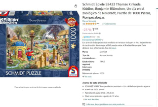 Puzzle 1000 piezas Schmidt Spiele 58423 Thomas Kinkade un dia en el Zoologico por 7,40€