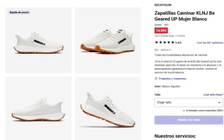 Zapatillas Caminar KLNJ Be Geared UP Mujer Blanco por 14,99€