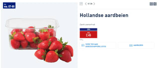 400 gram Hollandse aardbeien voor €2,45 bij de Aldi