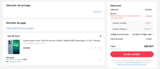 Xiaomi Redmi Note 13 Pro 5G Versión Global NFC 8GB+256GB por 226,84€