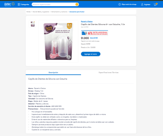 Cepillo De Dientes Silicona 6+ Con Estuche, 1 Un por solo $1.000