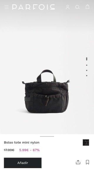 Bolso Tote mini nylon por 5,99€.