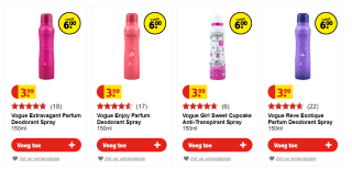 Vogue Deodorant 3 voor 6 euro!