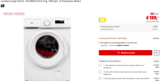 Lavadora carga frontal OK OWM 6143 D, 6 kg, 1000 rpm, 15 Programas por 199€