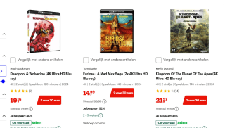 2- 4K films voor €30 bij Bol