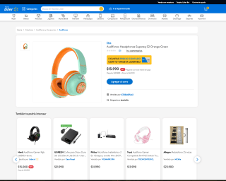 Audífonos Headphones Supereq S2 Orange Green por solo $15.990