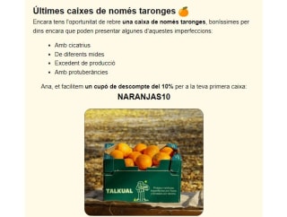 -10% dto en últimas unidades cajas de naranjas