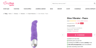 Gino Vibrator - Paars voor €11,99 bij Easytoys