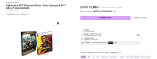Videojuego Cyberpunk2077 Ultimate Edition PS5 por 29,50€
