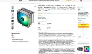 Disipador CPU Thermalright Assassin King 120 SE ARGB 5 Heatpipes + pasta térmica por 22,90€