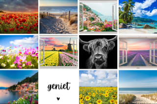 Tuinposter met eigen foto of collectiebeeld: 72% korting = 120x80cm voor €22,38