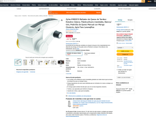 Rallador de Queso Tambor Rotativo Clásico por solo 13,99€